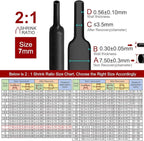 Chanzon 2:1 Ratio - 80Ft Roll - 9/32" (7mm) Heat Shrink Tubing 2:1(25M Total Length) Black Polyolefin Sleeving Wrap Shrinking 2 to 1 1pcs