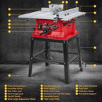 GAOMON Table Saw 10 Inch, 15 Amp 5000RPM Powerful Tablesaw With Stand & Protective Cover, 36 X 25 Inch Tabletop Saw 90° Cross Cut & 0-45° Bevel Cut, Adjustable Depth, for Woodwork