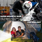 Small LED Rechargeable Magnetic Flashlights 20000 High Lumens - Super Bright Long Beam Pocket Powerful Flashlight 8 Modes with COB Work Light, Dual Button Tactical Flashlight for Camping Emergency