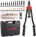 Rivet Nut Tool Kit,16-Inch Rivnut Tool Kit with 12 Metric and SAE Mandrels, 176Pcs Rivet nut Assortment Kit, Designed for Labour Saving