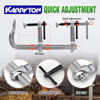 Heavy Duty F Clamps for Welding, 12" × 4-3/4" Throat Depth Drop Forged Steel Bar Clamps 2900LB Clamping Force 2-Pack