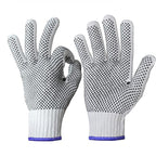 Evridwear Cotton Polyester String Knit Shell Safety Protection Work Gloves for Painter Mechanic Industrial Warehouse Gardening Construction Men & Women 12 Pairs, With Two Side dots, M Size
