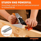 JORGENSEN No.4 10" Wood Planer, Hand Planer for Woodworking, Hand Plane, Wood Plane, Jack Plane for Trimming, Craft - Professional Smoothing Plane with Ductile Iron Body, Adjustable Cutting Depth