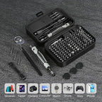 Screwdriver Set – Precision Screwdriver Bit Sets, Mini Hex Phillips Torx Slotted Screwdriver Bit Set with Tool Box, Ideal for Electronics, Laptop, iPhone, Jewelers and More (130-IN-Black)