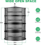 Herb Drying Rack Net Mesh with Black Zippers Hydroponics, Bonus Hook Scissor Drying Rack 2ft for Plant Bud Seed, Mesh Hanging Plant Dry, Herb Dry Net for Garden (4 L, Black Zipper)