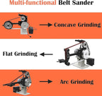 Belt Sander Variable Speed Power Bench Sander 2X71inch Vertical and Horizontal Belt Sander for Metal Working & Knife Making With 3 Grinding Wheels and Base 110V 1500W