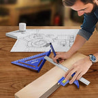 Square Combination Woodworking Tools, 7inch Carpenter Square Wood Working Tools and Accessories, 12inch Square Ruler, Includes Small Bubble Level, Protractor Angle Ruler Carpentry Tool
