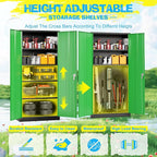 Pataku Metal Storage Cabinet, 71" Garage Cabinet with Doors and Shelves Lockable Steel Multifunctional Cabinets, File Cabinets for Home, Office, Warehouse(Dark Green)
