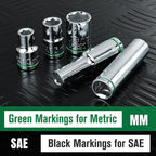 SK 1/2" Drive Socket Set, Metric Sockets, 11-Piece 10-20mm, SuperKrome Finish, Preminum CR-V Construction, with Aluminum Socket Organizer