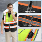 BeautyWill Custom Logo 10/20 Pack Safety Vest Class2 High Visibility Vest with Pockets Breathable Construction Vest Bulk