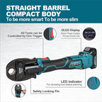 Compact Pro Press Tool kit with 4 Copper Pro Press Jaws 1/2" to 1-1/4", Brushless Motor, 2pcs Battery, Fast Charger & Carrying Case