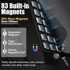 SHALL Magnetic Tool Parts Mat and Telescoping Magnetic Pickup Tool, Flexible Magnetic Tool Holder Pad W/ 83 Built-In-Magnets & 25LBS Pull Force Extendable Magnet Hold Mechanic Wrenches Screws Bolts