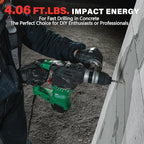 1-1/4" SDS-Plus Rotary Hammer Drill, 12.5 Amp 3 Functions Corded Vibration Control Rotomartillo with Safety Clutch for Concrete, Includes 3 Drill Bits, 2 Chisels, Carrying Case