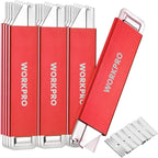 WORKPRO 12-Pack Box Cutter Retractable - Utility Knife with Single Edge Razor Blade - Razor Knife Box Opener Cardboard Cutter with Metal Sheathes- Extra 12-Pack Razor Blades for Replacement - Red