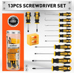 HORUSDY 13-Pieces Screwdriver Set, Magnetic 4 Phillips and 4 Flat Head Tips and Precision Automotive Hook Set for Fastening and Loosening Seized