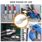 SVAAR 10pcs 2 AWG - 3/8'' Tinned Copper Cable Lugs Wire Lugs UL Listed 2 Gauge Ring Terminals Wire Lugs Battery Cable Ends Heavy Duty Closed End Crimp Connectors with 10pcs 3:1 Heat Shrink Tubings