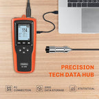 EC-900 Professional Coating Thickness Gauge with External Ruby Wear-Resistant Probe, Paint Depth Meter with Fe 0-5000μm, Non-Fe 0-3000μm Measuring Range, USB Data Transfer