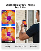 TOPDON TC002C Duo Thermal Camera, Compatible with Any USB-C iPhone, iPad & Android Device, 512 x 384 Super Resolution, 256 x 192 IR Resolution Thermal Imager, -4°F~1022°F Temp Range