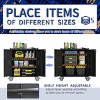 Metal Garage Storage Cabinet with Wheels,Locking Rolling Tool Cabinet with Drawers and Shelves for Home, Office, Garage & Workshop
