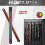 ALOANES 1/4-Inch Drive Magnetic Socket Organizer, Heavy Duty Aluminum Socket Rail Organizer, 360° Swivel Clips Socket Holder Kit for Tool Box, 1/4-Inch Socket Holder x 14 Clips (Orange)