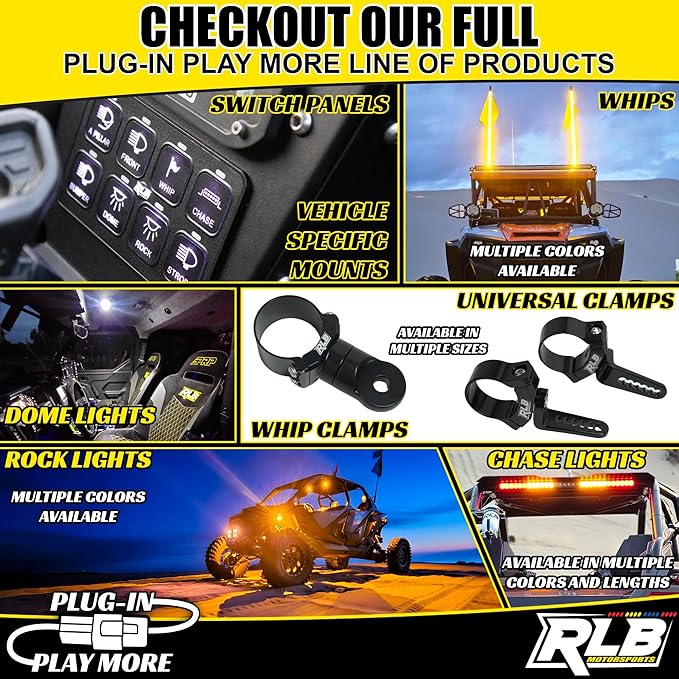 Light Bar Mount (1 PC-Single) UTV A-Pillar POD Light Mount by RLB MOTORSPORTS (1.75")