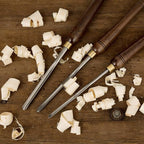 3-Pieces HSS Bowl Gough Lathe Chisel Set Wood Turning Tools with Wooden Box, 1/4-Inches, 3/8-Inches and 1/2-Inches