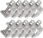 Stainless Steel C Clamps Mini 1 Inch for Mounting, Heavy Duty Metal U Clamps for Metal Working, Small Desk Clamp with Stable Wide Jaw Opening & Protective Pads/I-Beam Design (10pcs)