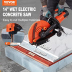 VEVOR Electric Concrete Saw, 14 in Circular Saw Cutter with 5 in Cutting Depth, Wet/Dry Disk & Demolition Jack Hammer, 3500W Jack Hammer Concrete Breaker 1900 BPM Heavy Duty Electric Jack