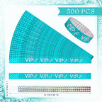 Teling 500 Pack VIP Plastic Wristbands Bracelets Party for Events VIP Custom Wristbands Plastic Bracelets Tear proof Waterproof Wrist Bands Arm Bands for Events Concerts