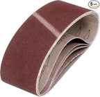 HARFINGTON 3 x 21 Inch Sanding Belts, 5 Pcs 120 Grits Aluminum Oxide Belt Sander Abrasive File Belt for Woodworking, Metal Polishing, Knife Sharpener