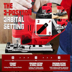 Cordless Jigsaw for Milwaukee 18V Batteries, Brushless Jig Saw Tool with 3 Position Orbital Settings, Adjustable Bevel Cuts (0-45°), Tool-Free Blade Change, LED Light(Tool Only)
