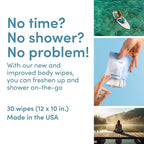YUNI Beauty Large Body Wipes (Unscented, 6 Count) Super Soft Moist Showerless Wipes that Cleanse & Deodorize - On-the-Go Waterless Body Cleanser - Biodegradable Individually Wrapped Wipes for Travel