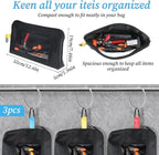 3 Pack Small Tool Organizer Bag, 1680D Oxford Tool Pouch with Zipper, Clear Window Tools Bag Organizer, Heavy Duty 13 x 7.5 x 2 in Tools Pouches for Electricians