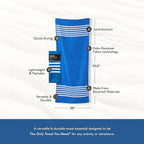 Nomadix Original Towel - Perfect for Beach, Pool, Travel, Camping, Yoga - Made with Recycled Materials - Super Absorbent - Sand Resistant - Poolside Navy - 72.5x30