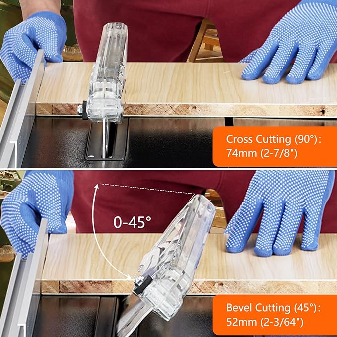 8-inch Table Saw for Jobsite, 6.7-Amp Copper Motor, Cutting Speed up to 3576RPM, 24T Blade, Compact Portable Table Saw Kit, with Sliding Miter Gauge DIY Woodworking and Furniture Making, Orange