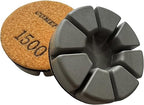 Diamond Floor Polishing Pucks for Terrazzo, Marble, Granite, Concrete Floor, 3 Inch 15mm Resin Bond Hook and Loop Polishing Pad, 1500#, 3PCS