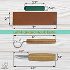 BeaverCraft S01L Wood Spoon Carving Knives Set Spoon Making Tools Kit Whittling Knife Hook Knife Left-Handed Bowl Cup Kuksa for Beginners Woodworking Professional Left Handed Wood Carving Kit