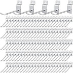 Moxweyeni 100 Pcs Heavy Duty Slatwall Panel Hooks Hanging Metal Slat Wall Hanging Hooks Silver Slat Wall Hanger Commercial Grade Slatwall Pegs Accessories for Shop Retail Display(4 Inch)