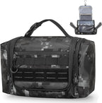 Hanging Toiletry Bag for Men, Tactical Dopp Kit Toiletry Travel Bag, Large Hygiene Organizer Shower Bag for Camping Outdoor, Black Digital
