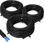 Sasylvia 1/4", 1/2", 3/8" x 25 Ft Split Wire Loom Tubing Wire Loom Assortment Split Cable Sleeves Bulk Flexible Electrical Conduit Protective kit