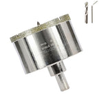 2-9/16inch | 65mm Diamond Hole Saw with Center Drill bit and Diamond-Coated Center Drill bit for Ceramic Glass Marble Fiberglass Granite and Porcelain Tiles by CENYB