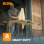Bora Centipede 2 ft. L x 4 ft. W x 2.5 ft. H Folding Work Table Steel 1500 lb. capacity Gray/Yellow