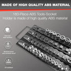 160Pcs ABS Socket Organizer Driver Socket Holder，ABS Tools-Socket Holder，1/4-Inch x 52 Clips，3/8-Inch x 60 Clips, 1/2-Inch x 48 Clips，Premium Quality Socket （2 Pack）