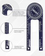 Lichamp Contour Gauge Profile Tool 5" 10" with Miter Saw Protractor Angle Finder 7", Super Gauge Shape and Outline Tool with Aluminum Miter Cut Protractor