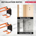 2-Piece 9.4" Heavy Duty Garage Hooks, Sturdy Utility Hooks Holds 55 LB Wall Mount Garden Tool Organizer Hangers for Hanging Shovel Ladder Chairs Strollers Power Tool Tire and More (Orange)