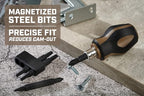 Spec Ops Tools Stubby Screwdriver, 9-in-1, Includes 4 Double-Sided S2 Steel Bits, Magnetic, 3% Donated to Veterans Black/Brown
