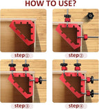 Clamping Squares For Woodworking 45/90 Degree Clamp Triangle Right Angle Clamp, 90 Degree Corner Clamp, Aluminum Alloy Red 6PCS