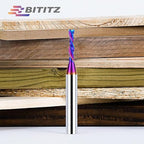 Downcut Spiral Router Bit 1/4 Inch Shank 1/8 Inch Cutting Diameter 1/2 Inch Cutting Length with Extra Long Life Coating CNC Router Bits End Mill for Wood Cutting, Slot Mortise, Engraving