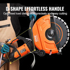 VEVOR Electric Concrete Saw, 16 in, 3200 W Motor Circular Saw Cutter with Max. 6 in Adjustable Cutting Depth, Wet Disk Saws Cutter Includes Water Line, Pump and Blade, for Stone, Brick