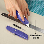 Reginary 20 Pcs Box Cutter Bulk Retractable Utility Knife Heavy Duty Aluminum Alloy Razor Knife for Cardboard Box Carton Opener for DIY, Factory, Home Office(Purple)